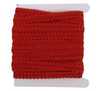 Red Polyester Wave Lace Sewing Trim Roll for Wedding Crafting | Ric Rac Pattern, Easy to Cut, Versatile for Skirts, Table Runners and Scrapbooking