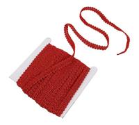 Red Polyester Wave Lace Trim Roll for Wedding Crafting and Sewing | Fray-resistant Cut, Easy to Cut, Bright Colours, Ric Rac Pattern, Upholstery Trim, Curtain Edging