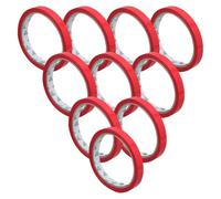 Red Polypropylene Produce Bag Sealing Tape 10pcs for Farmers Markets | Heavy Duty Bundle Tying, Prevents Spillage, Food Prep Stations, Organized Sorting, Non Printed Finish