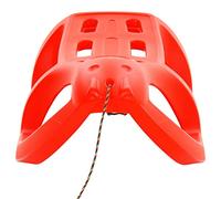 Red Polypropylene Sledge 80 x 39.5 x 25.5 cm with Pull Rope and Steel Skids, Robust Plastic Toboggan for Children and Adults in Winter on Snow and Mountain Slopes