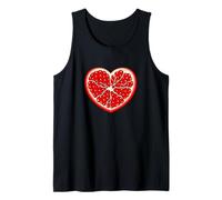 Red Pomegranate Heart Shape Tropical Fruit Kawaii Design Tank Top