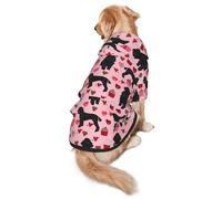 Red Poodles Dogs Dog Hoodie for Medium Large Dogs, Warm Soft Pet Sweatshirt, Easy to Wear Jumper Clothes