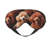 Red Poodles Dogs Print Sleep Eye Mask Outdoor Indoor Travel Camping Meditation Yoga Shift Work Breathable