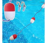 Red Pool Lane Divider Buoy - Safety Floating Rope With Hooks For Indoor/outdoor Swimming Pools, Ideal For Marking Deep & Shallow Areas, Perfect For Pool Safety L4.3m/14ft