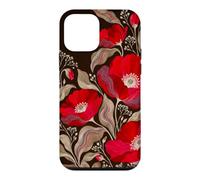 Red Poppies and Wavy Sage Leaves Case for iPhone 12 mini