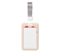Red Poppies Black White Zebra Stripes Vase Sliding Id Badge Holder Hard Plastic Work Card Case Name Tag Protector for Nurses Office