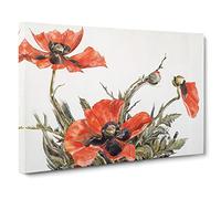 Red Poppies By Charles Demuth Classic Painting Canvas Wall Art Print Ready to Hang, Framed Picture for Living Room Bedroom Home Office Décor, 24x16 Inch (60x40 cm)