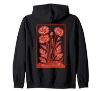 Red Poppies Flowers Tee Vintage Cottagecore Boho Poppy Field Zip Hoodie
