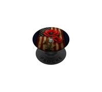 Red Poppies Memorial Day Remembrance American Flag PopSockets Adhesive PopGrip