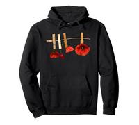Red Poppies on a Leash Pullover Hoodie