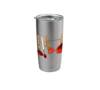 Red Poppies on a Leash Stainless Steel Insulated Tumbler
