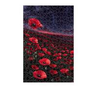 Red Poppies Puzzle 150 Pieces, Fun Challenging Puzzle Games, Difficult Jigsaw Puzzles for Adults 150 Pieces