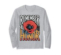 Red Poppies Remember and Honor Long Sleeve T-Shirt