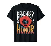 Red Poppies Remember and Honor T-Shirt