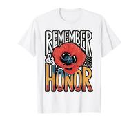 Red Poppies Remember and Honor T-Shirt