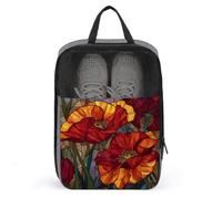 Red Poppies Shoe Bag for Travel Daily Use Anti-dust Storage Carrier Golf Shoe Pouch