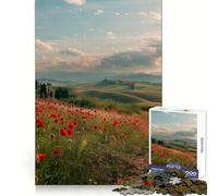 Red Poppies Tuscany 1000 Piece Jigsaw Puzzles for Adults Jigsaw Recall Boost Mental Relax Smooth Cut Birthday Gift (50x75cm)