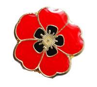 Red Poppy Badge Pin for Remembrance Day, Veteran, Lest we forget