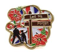 Red Poppy Badge Pin Union Jack Flag Lest We Forget Remembrance Day Veteran Soldier Brooch Decorations Memorabilia