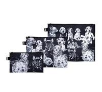 Red Poppy Bee Dogs Recycled Zip Pockets, jet black, Cosmetic case