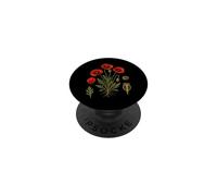 Red Poppy Botanical Flower Diagram Vintage Style PopSockets Adhesive PopGrip