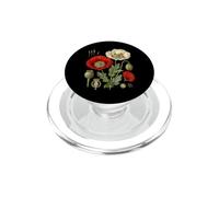 Red Poppy Botany Study Floral Anatomy Pod Sections PopSockets PopGrip for MagSafe
