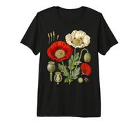 Red Poppy Botany Study Floral Anatomy Pod Sections Premium T-Shirt