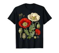 Red Poppy Botany Study Floral Anatomy Pod Sections T-Shirt
