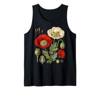 Red Poppy Botany Study Floral Anatomy Pod Sections Tank Top
