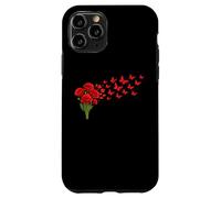 Red Poppy Butterfly Flower Gardening Floral Case for iPhone 11 Pro