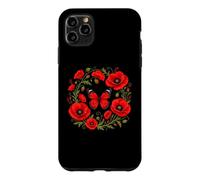 Red Poppy Butterfly Flower Gardening Floral Case for iPhone 11 Pro Max