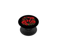 Red Poppy Butterfly Flower Gardening Floral PopSockets Adhesive PopGrip