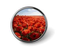 Red Poppy Button Pin Personalized Metal Lapel Pins Badges Classic Round Brooch Pin Novelty Unique Enamel Pins Cute Funny Pinback Button Badge for Jackets Backpacks Bags Coat