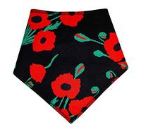 Red Poppy Design Fabric S1 Remembrance Veterans Day Dog Bandana (Miniature Dogs, Dachshunds & Cats)