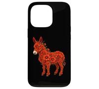 Red Poppy Donkey Flower Gardening Floral Case for iPhone 13 Pro