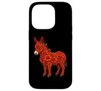 Red Poppy Donkey Flower Gardening Floral Case for iPhone 14 Pro