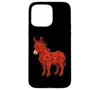 Red Poppy Donkey Flower Gardening Floral Case for iPhone 15 Pro Max