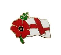 Red Poppy England Flag Badges Pins Brooch Lest We Forget Remembrance Day Veteran Solider
