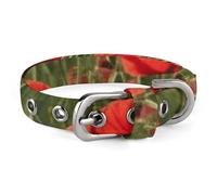 Red Poppy Field Farm Meadow Landscape Dog Collar Quick Release Buckle for Easy on Off. Cat Collar - Adjustable Comfortable.Oxford Cloth Pet Collar for Small Medium Dog and Cat.