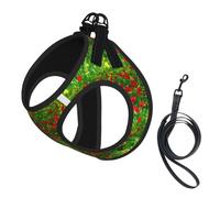 Red Poppy Field Farm Meadow Landscape Pet Leash Vest For Small Dogs Cats Reflective Adjustable Soft Outdoor Walking Hiking Training