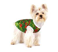 Red Poppy Field Farm Meadow Landscape Print,Cotton Sleeveless Pet T-Shirt Soft Stretchy Puppy Breathable Vest,L