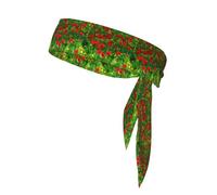 Red Poppy Field Farm Meadow Landscape Print, Head Tie, Sports Headband Tie Back, Multi Sweatband for Men Women