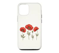 Red Poppy Field Vintage Botanical Wildflower Floral Nature Case for iPhone 12/12 Pro