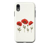 Red Poppy Field Vintage Botanical Wildflower Floral Nature Case for iPhone XR