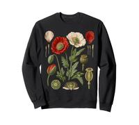 Red Poppy Floral Anatomy Botany Study Capsule Parts Sweatshirt