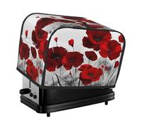 Red Poppy Flower 2 Slice Toaster Cover, Waterproof, Dustproof Kitchen Small Appliance Covers, With Pockets And Hanging Loop