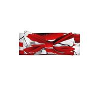 Red Poppy Flower Adorable Baby Bow Headband Soft and Stretchy Infant Hair Accessory for 0-6 Months Baby Showers soft skin-friendly elastic