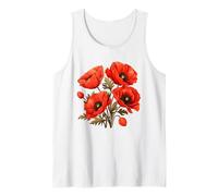 Red Poppy Flower Botanical Red Poppies For Women Tank Top