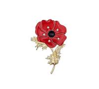 Red Poppy Flower Brooch Pin Poppy Brooch Gift For Women Remembrance Day Jewellery Memorial Day Gifts Poppy Badges and Pins (Style 1-1 PCS Poppy Flower brooch)