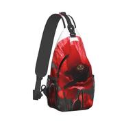 Red Poppy Flower Chest Bag, Lightweight Straps, Sturdy And Durable, Suitable For Most People